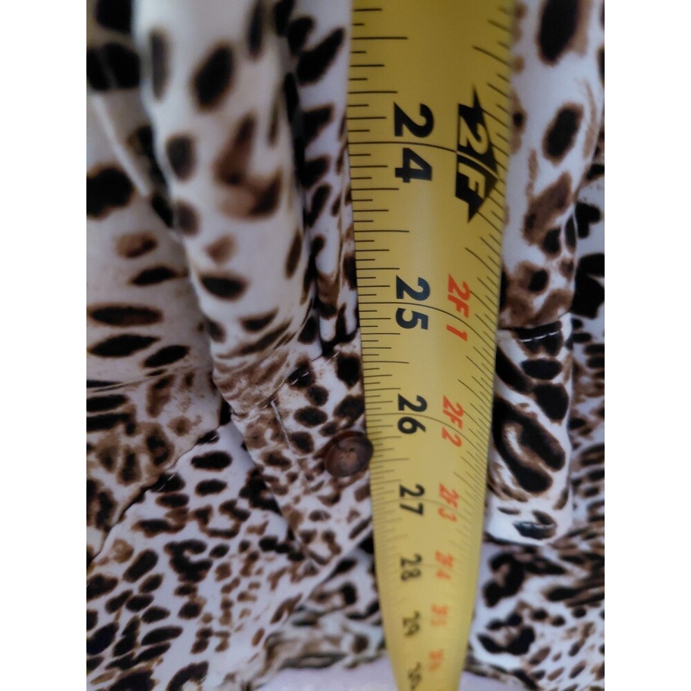 Chicos Women’s Leopard Print Button Down Shirt Tunic Animal Print Size 3(XL) - Picture 11 of 11
